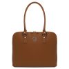 Leather Business Bag For Women - Magnolia - Cognac